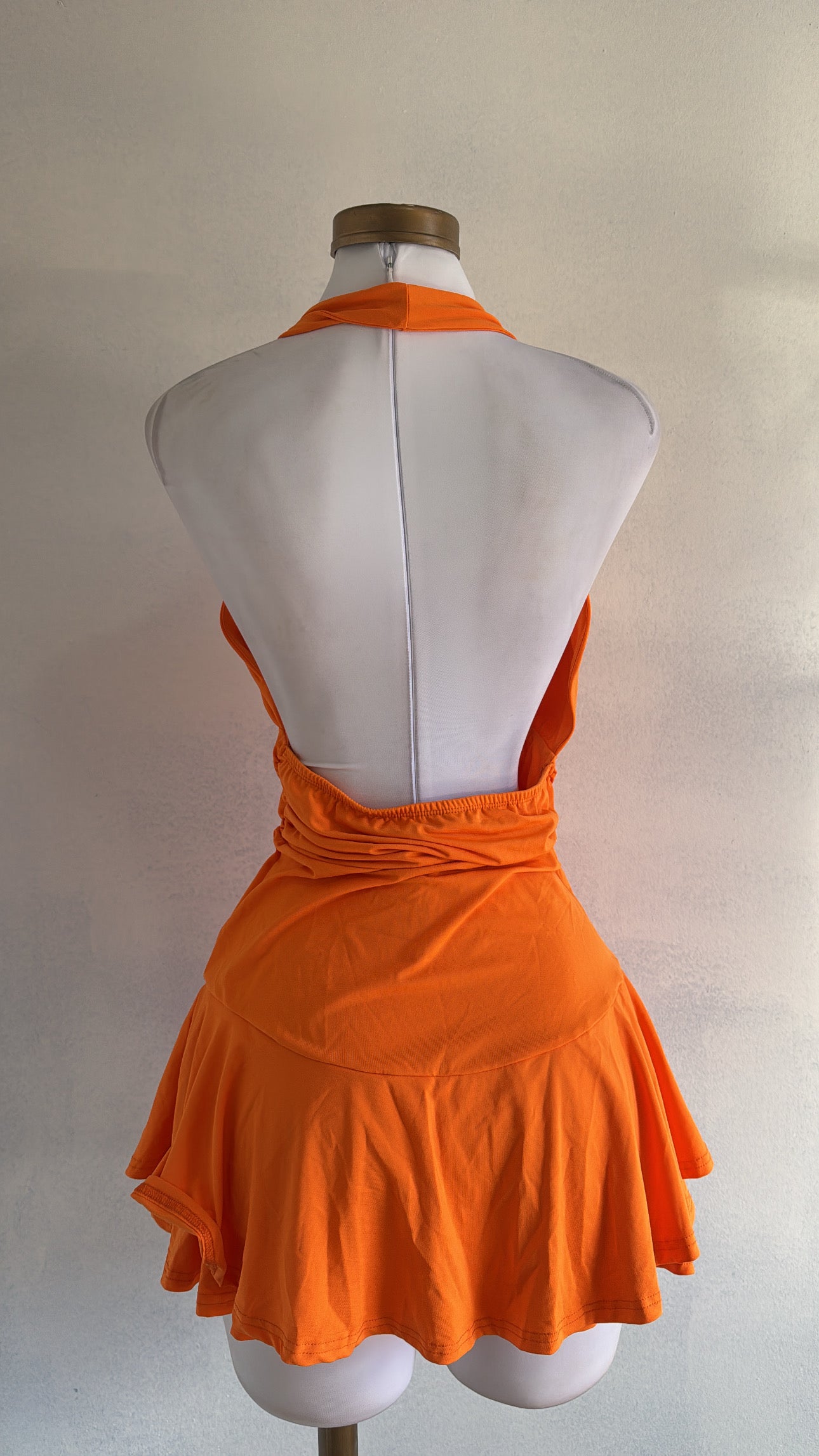 Vestido naranja corto de bolero