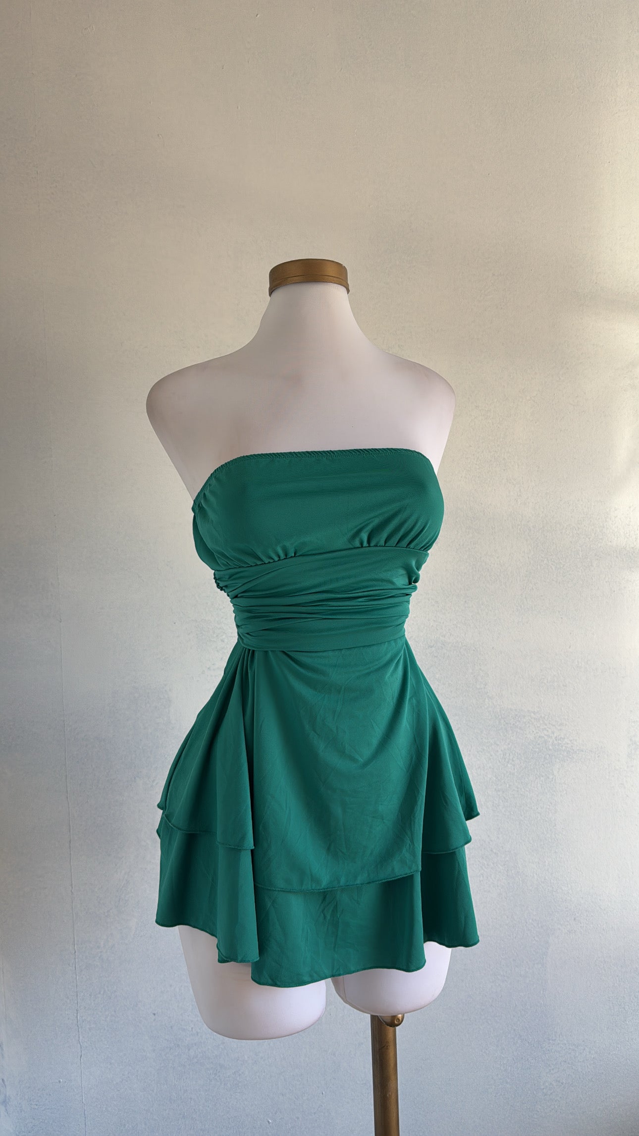 Vestido volado verde